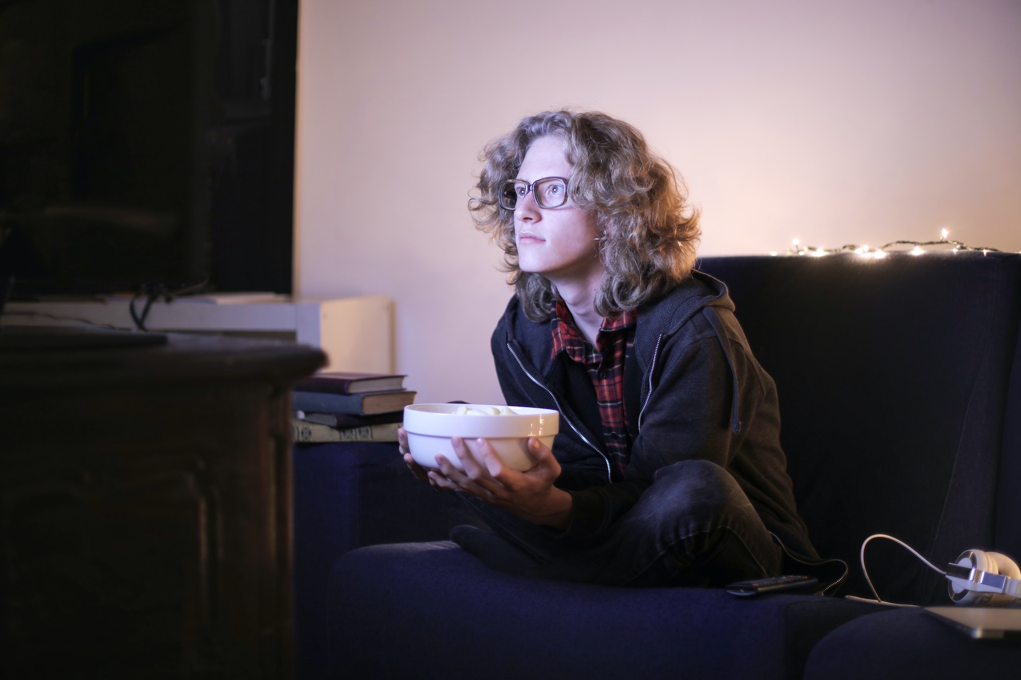 Person watching tv