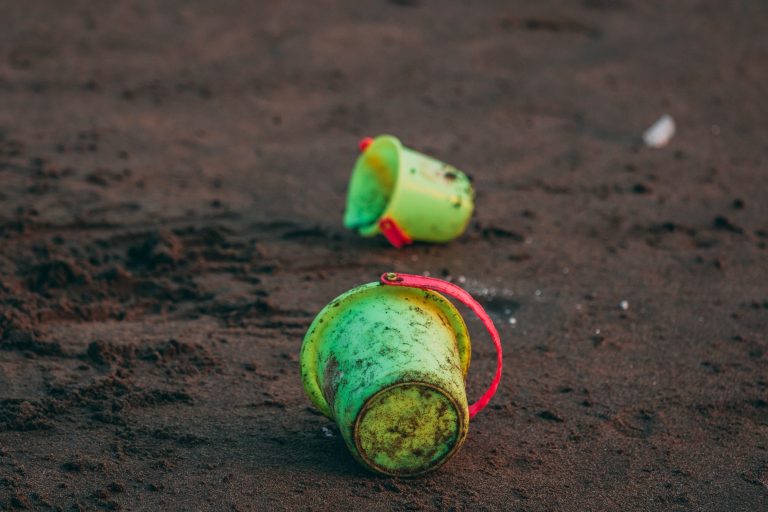 Pails on the ground