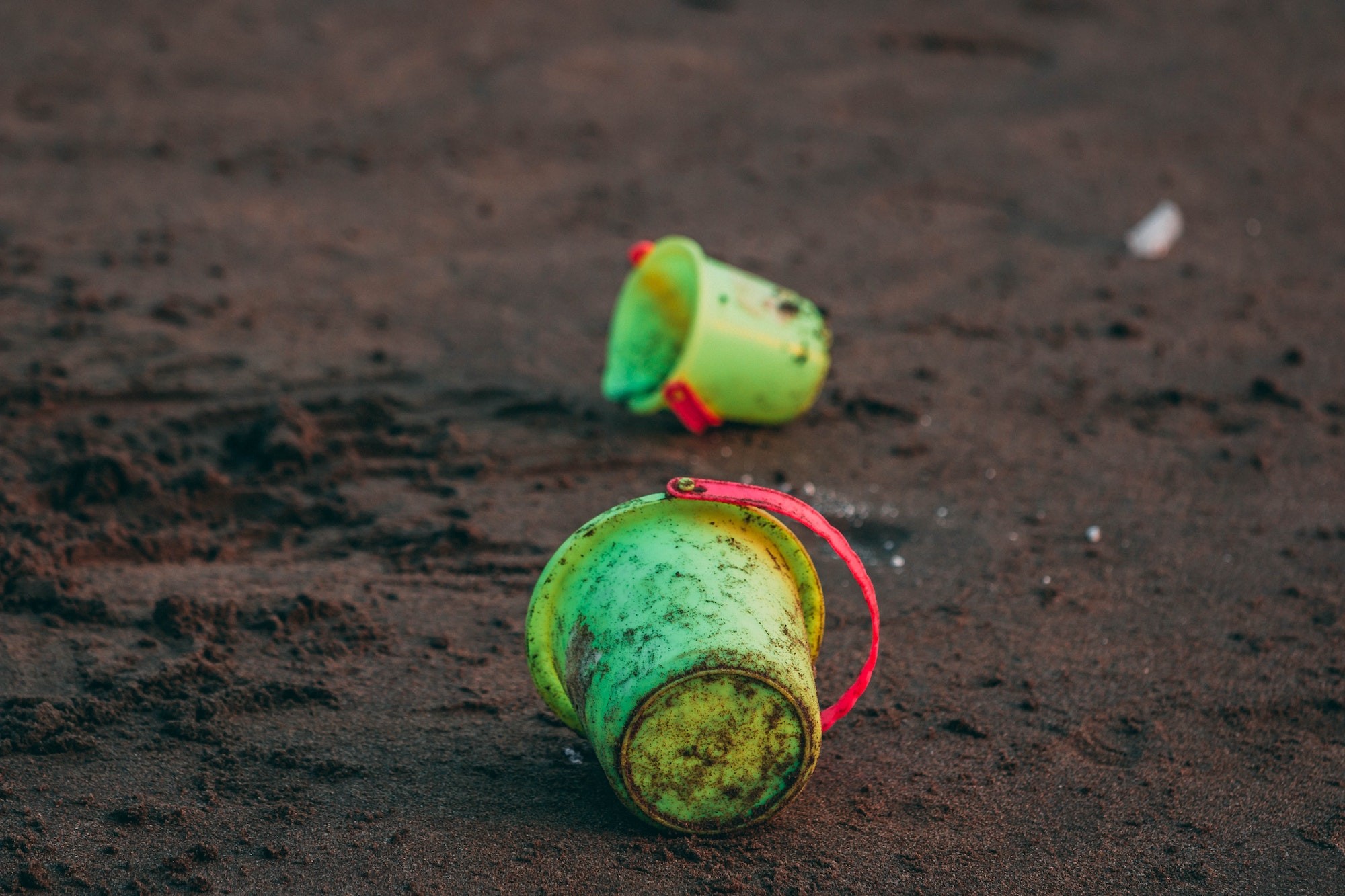 Pails on the ground