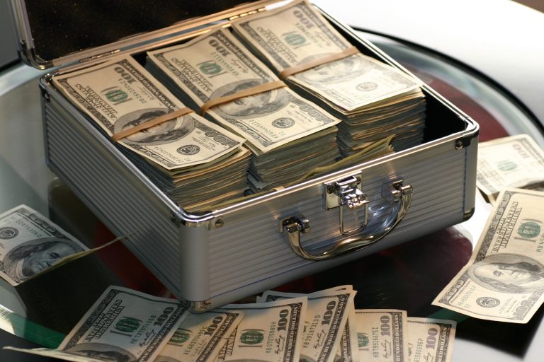 Suitcase full of cash