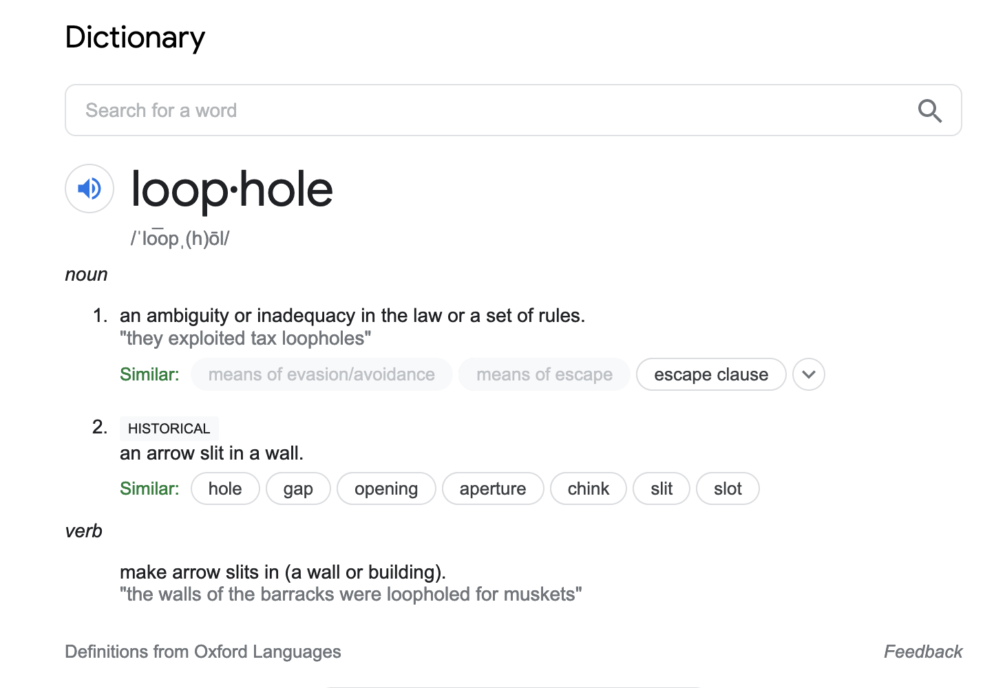 Definition of loophole