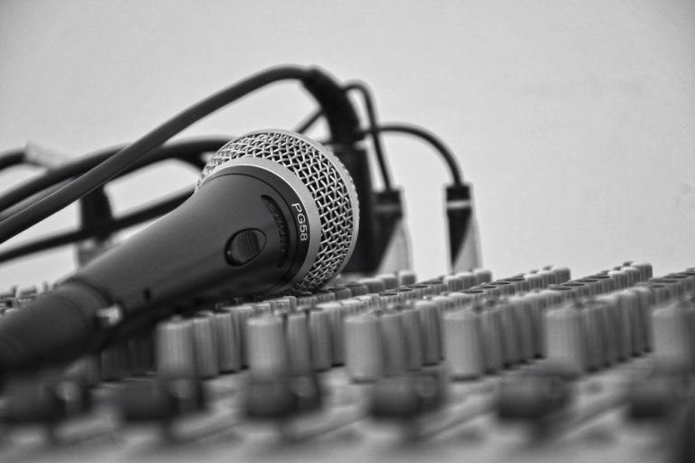 microphone and soundboard