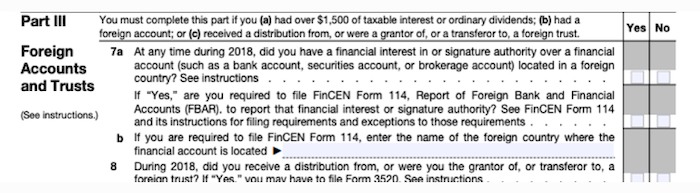 Be Sure To Disclose Foreign Assets On Your Tax Return FATCA questions