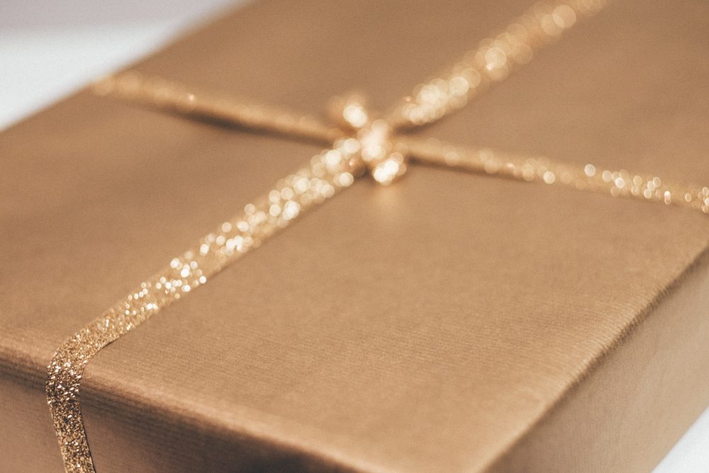 Shiny gold package