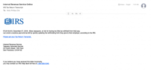 IRS phishing email
