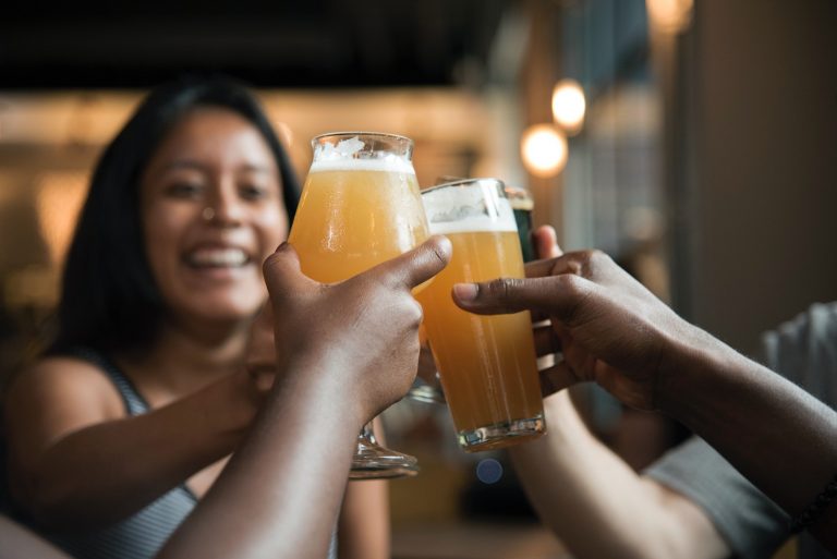 Friends with beer