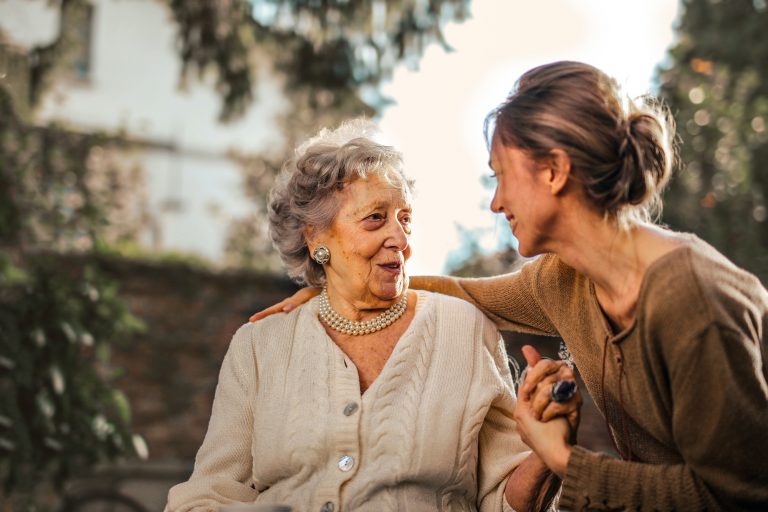 Older woman with daughter