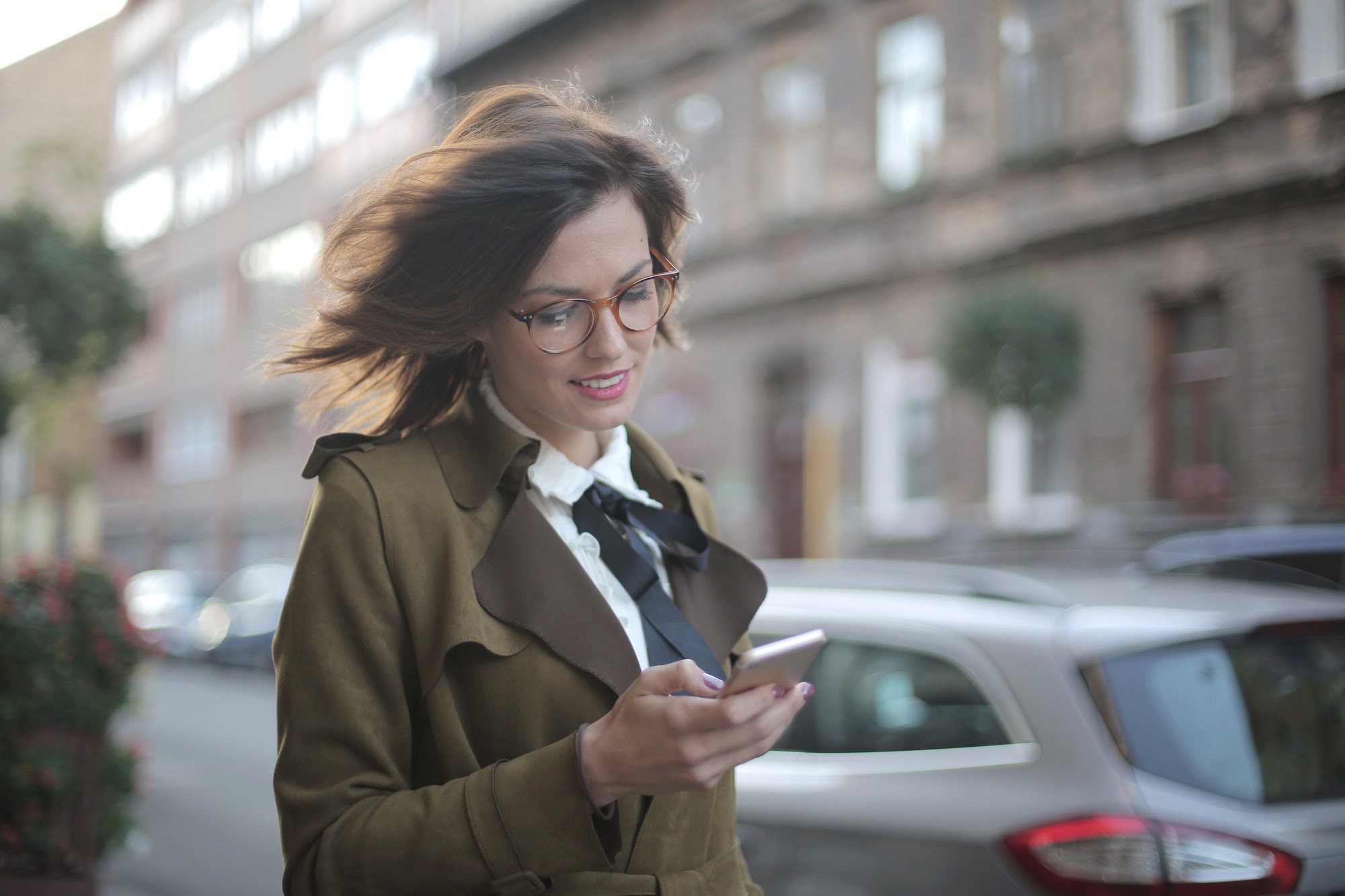 Woman looking at phone