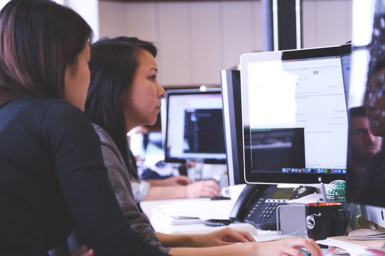 women at computer