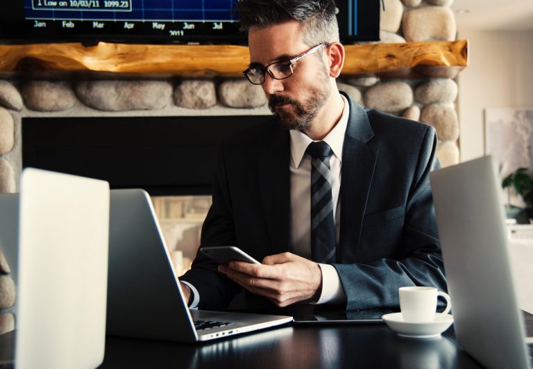 man with laptop