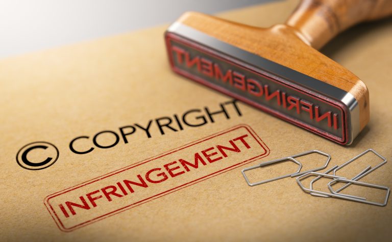 Infringement stamp on copyright folder
