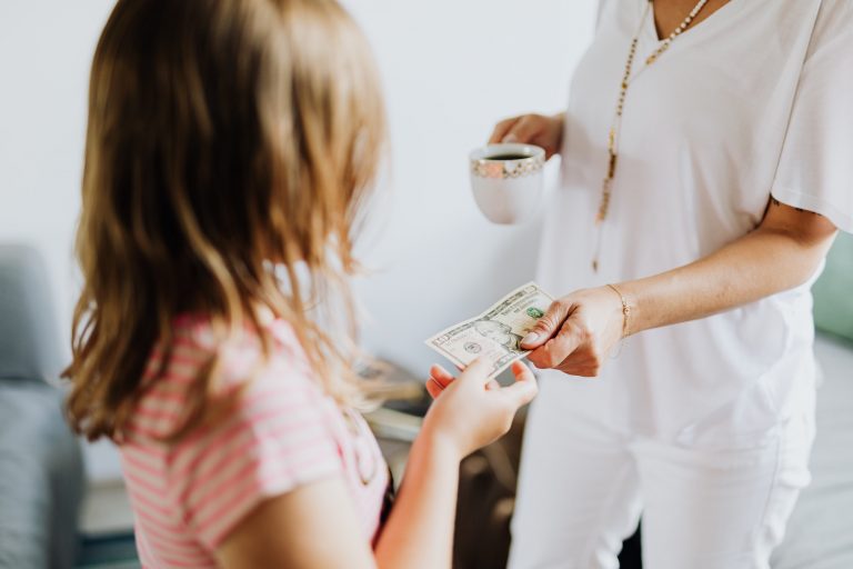 Child getting money