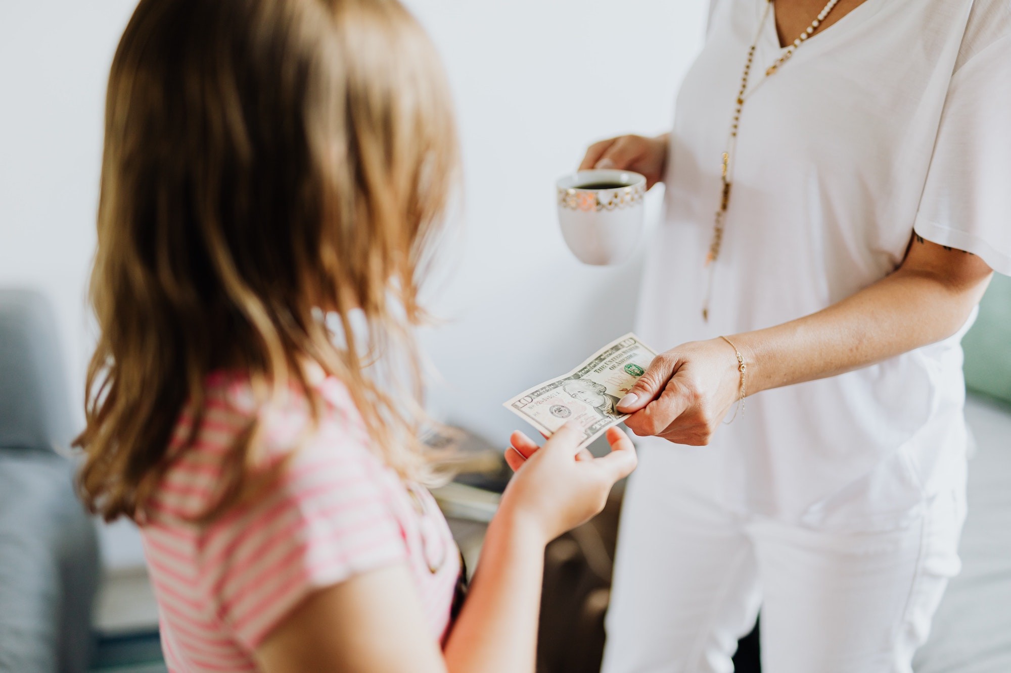 Child getting money