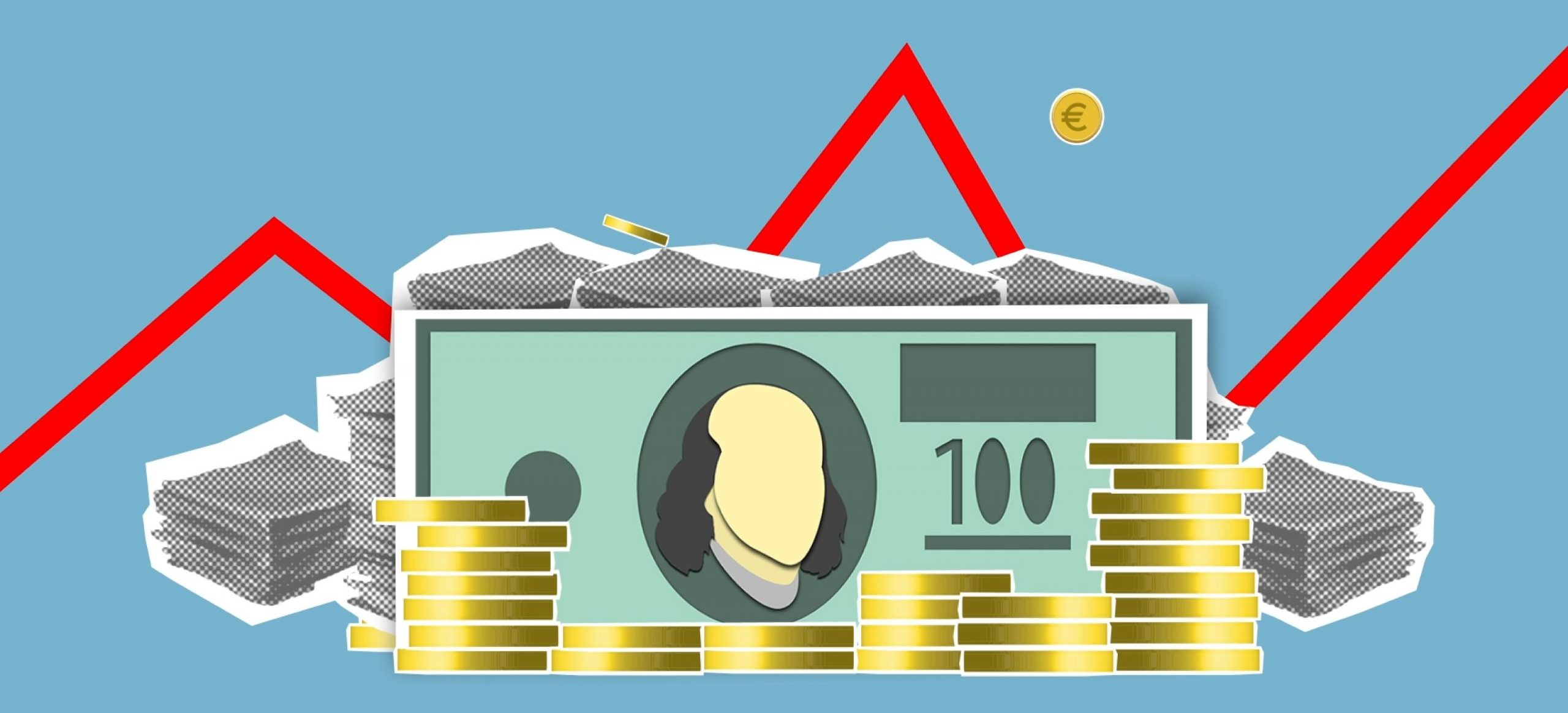 Graphic of money and papers