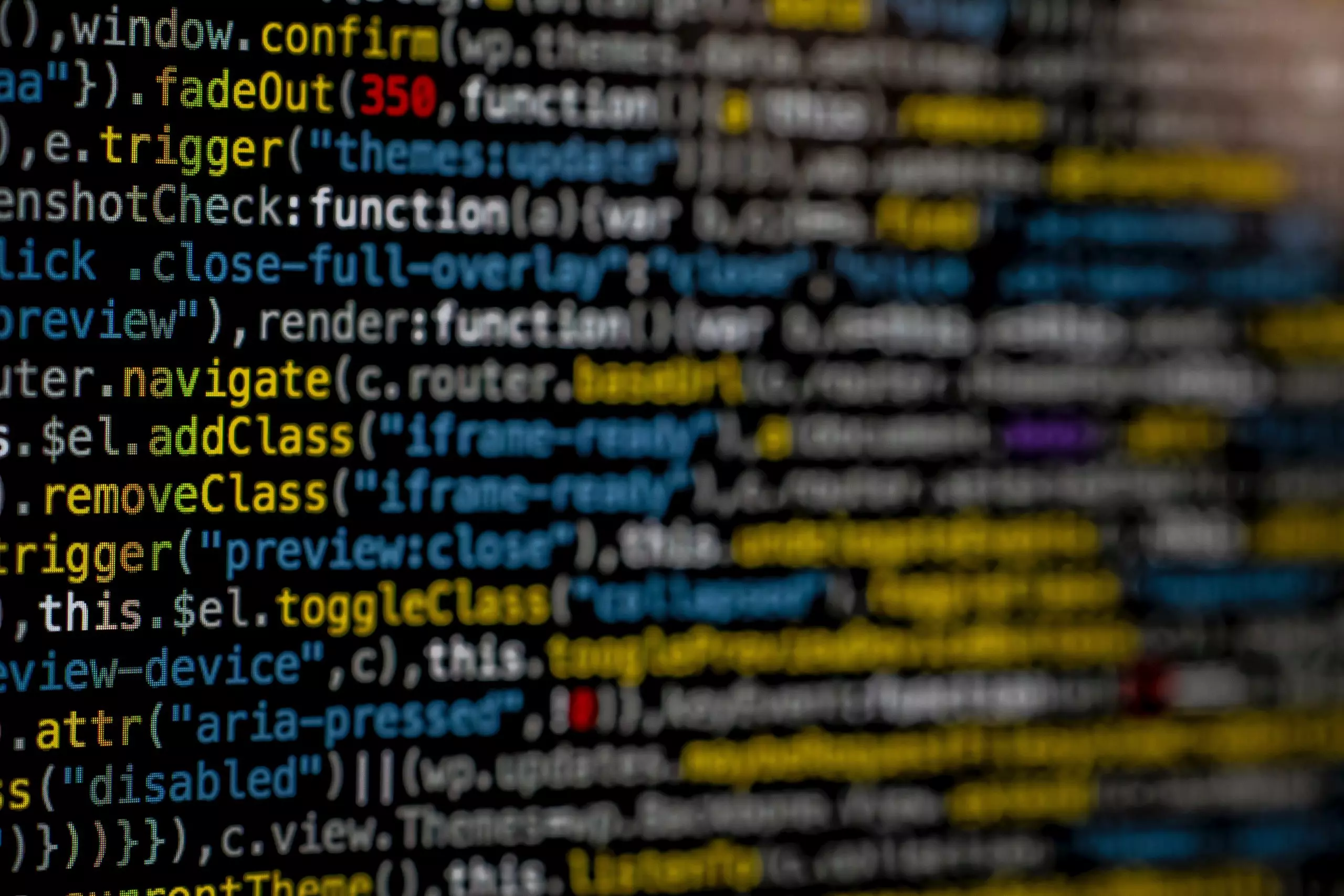 code on screen