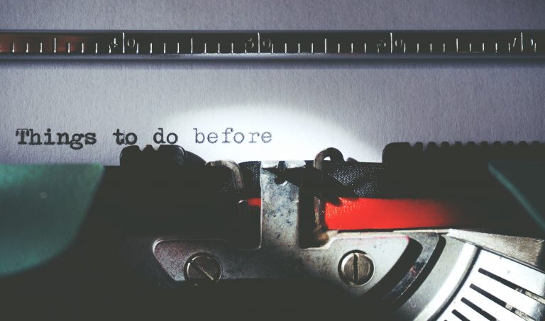 typewriter with text