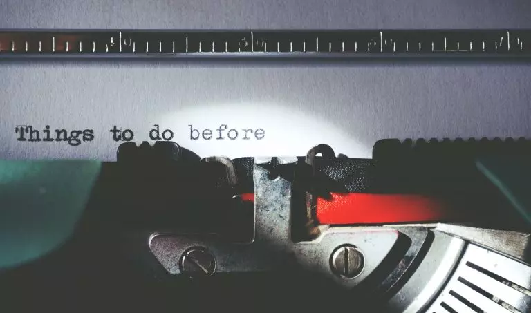 Typewriter with text