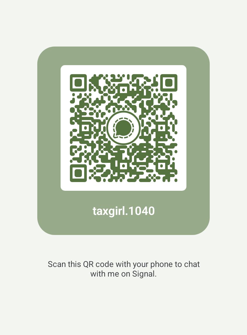 Contact taxgirl email social & secure tip lines Signal user name