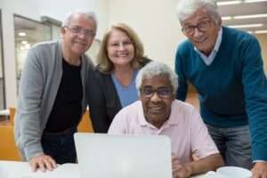 Seniors with a laptop