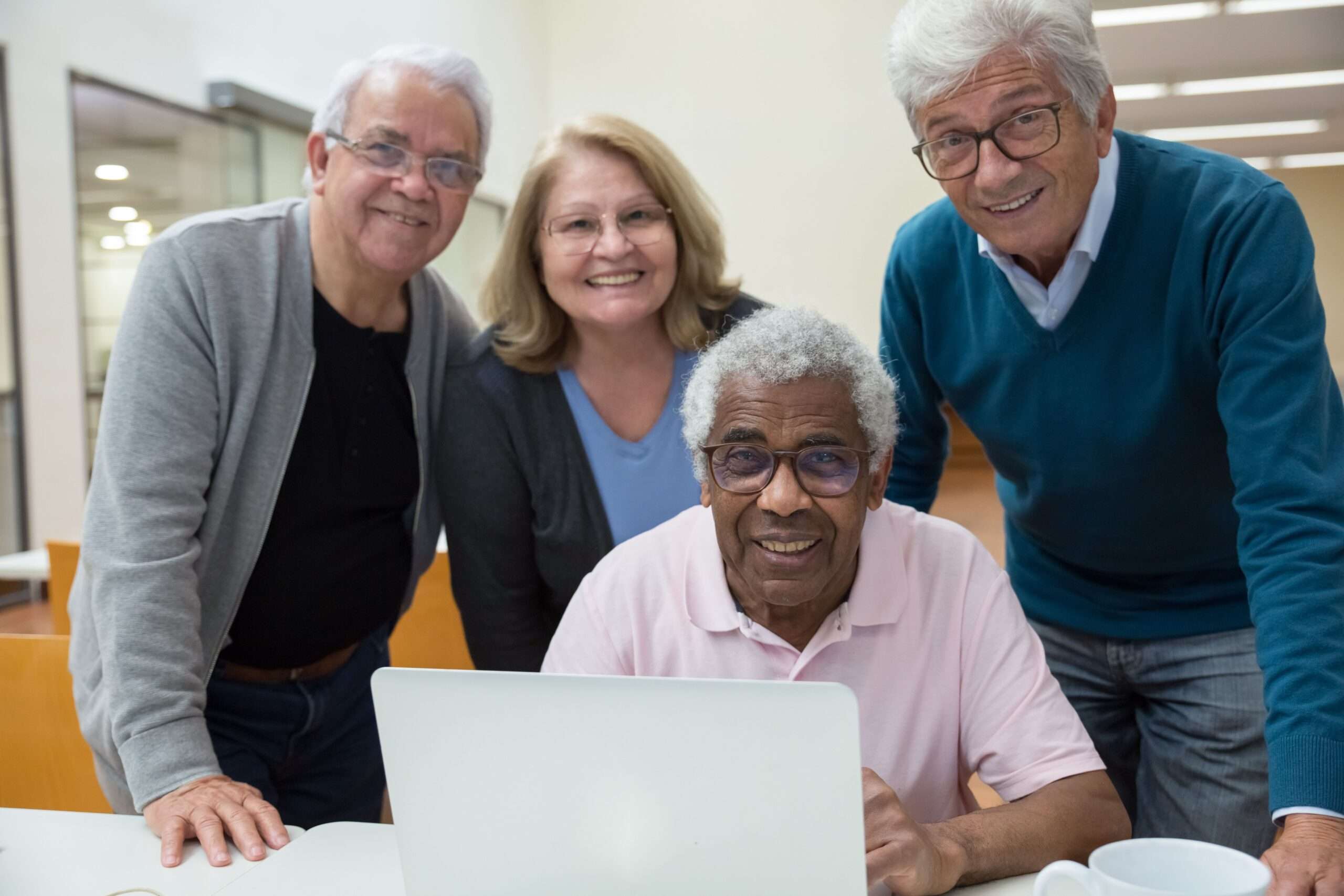 Seniors with a laptop