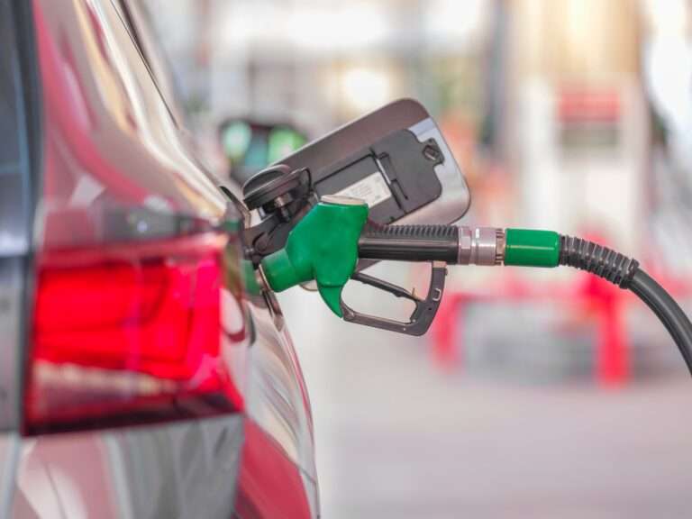 Gas pumping into a car