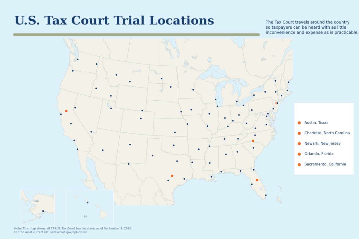 Tax court is changing where and how taxpayers go to trial | taxgirl Map of us tax court locations