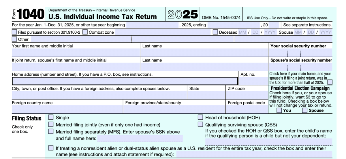 Whats that presidential election campaign fund checkbox on your tax return | taxgirl Top of the draft 1040 for 2026