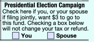 Presidential election campaign checkbox on form 1040