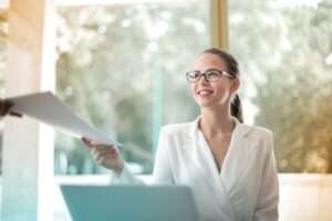 Woman at a desk