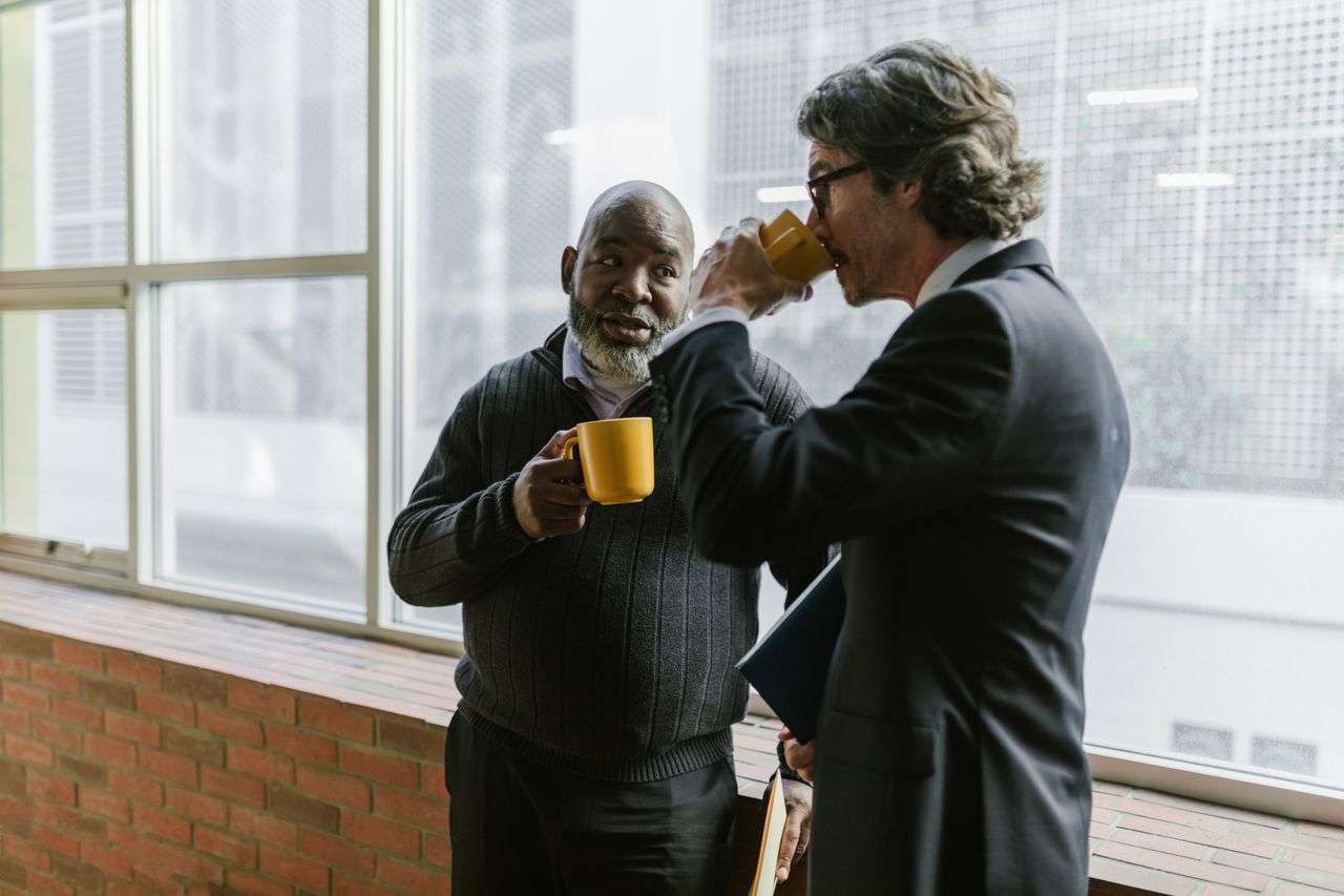 Two older male employees